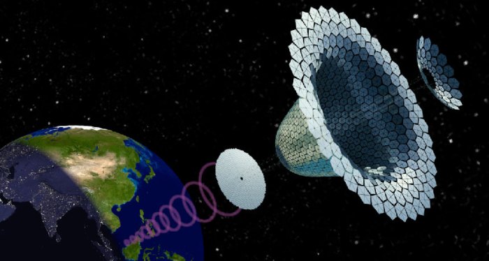 Moon made solar station transmit power space to earth