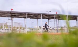 Europe first solar panel roof covered bike lane unveiled germany