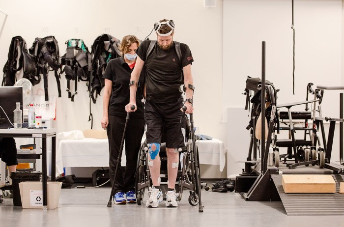 Digital bridge between brain and spine enables paralysed man walk again