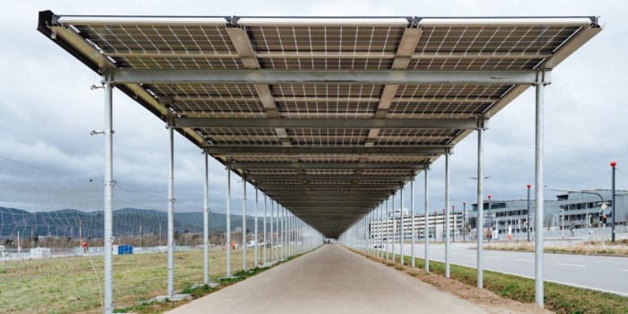 Europe first solar panel roof covered bike lane unveiled germany