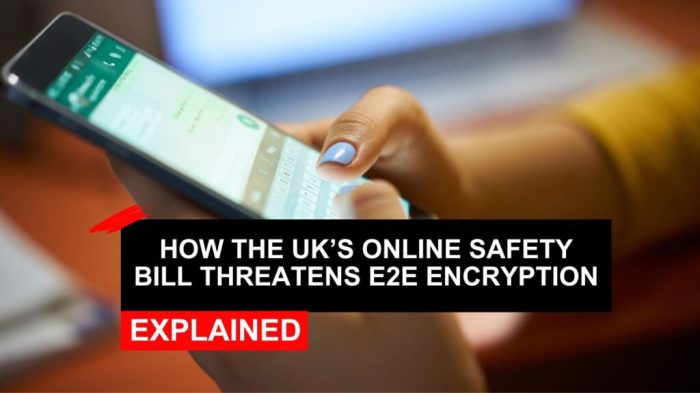 Criticism uk online safety bill end to end encryption