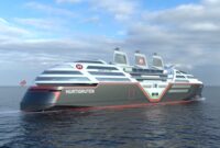 Norway hurtigruten zero emission cruise ship retractable solar sails