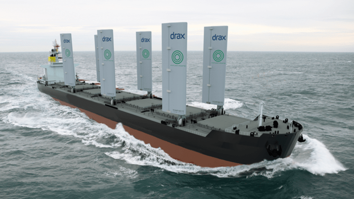 Cargo ship windwings sail