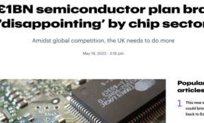 Uks 1bn semiconductor plan disappointing by chip sector