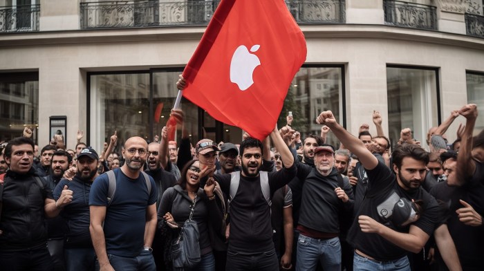 Apple france strike iphone 15 launch