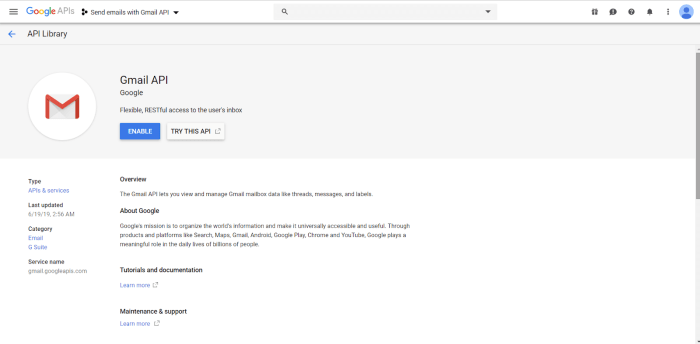 Gmail api opens google developers techfaster
