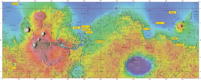 European space agency first water map mars reveals potential landing spots