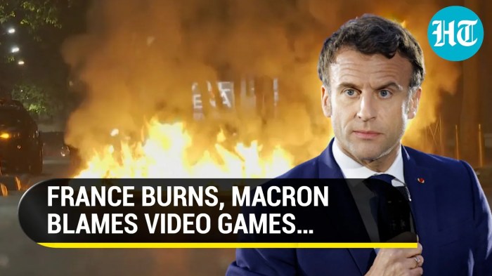 Social problems blamed on video games france riots macron