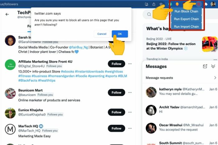 Twitter now lets you share a list of blocked accounts with others