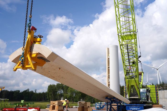 Worlds tallest wooden wind turbine