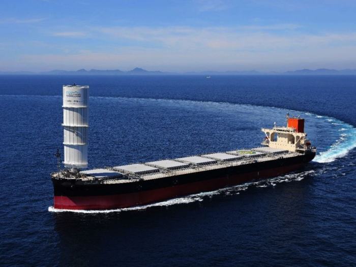 Cargo ship windwings sail